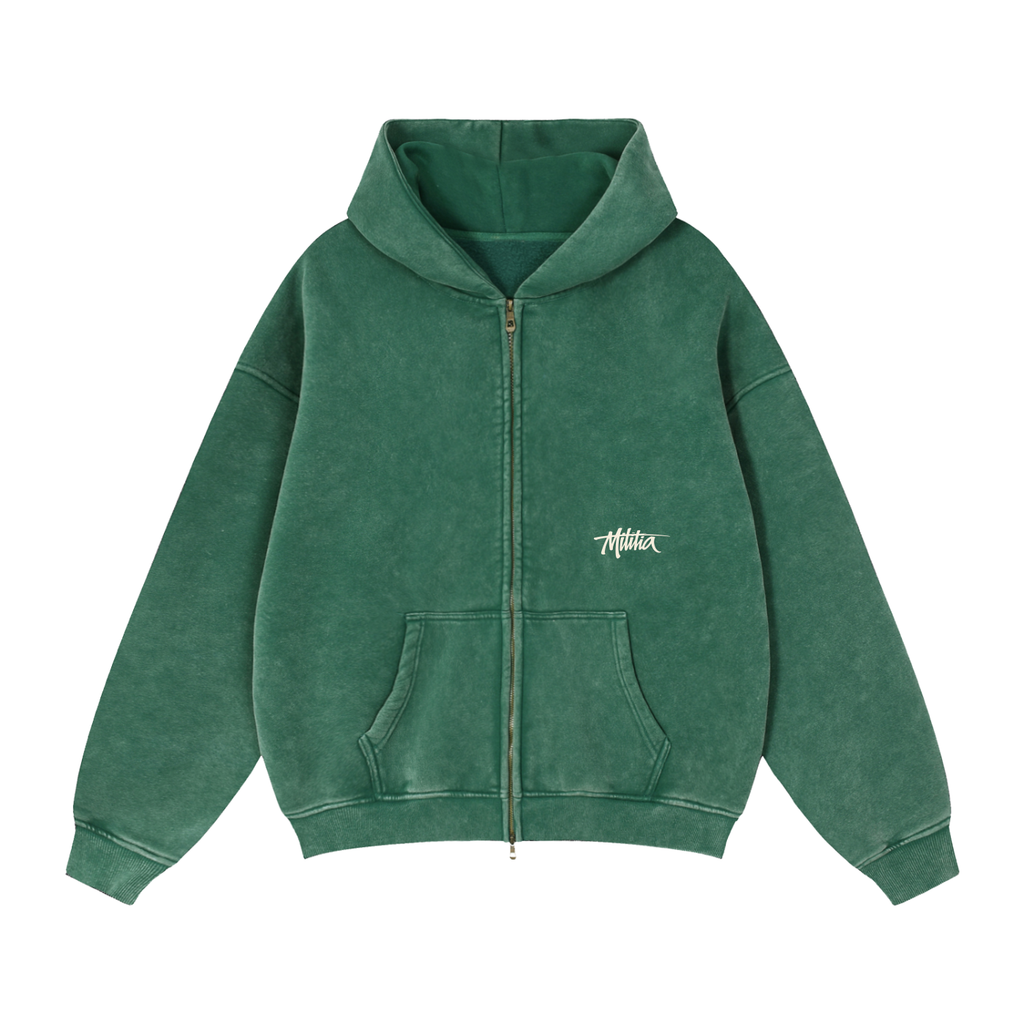 Green Zip Hoodie